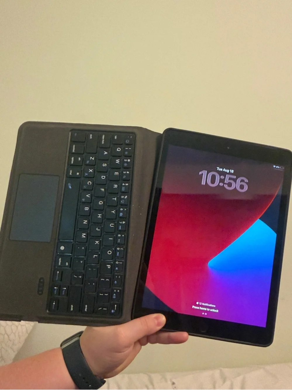 Apple iPad Tablet 8th Generation with keyboard case.